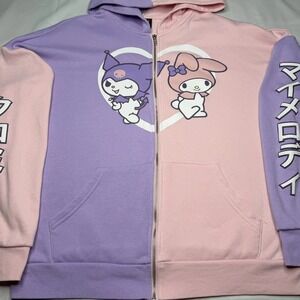 Sanrio My Melody Kuromi Pink and Purple Two Tone Hoodie Medium Women Kawaii